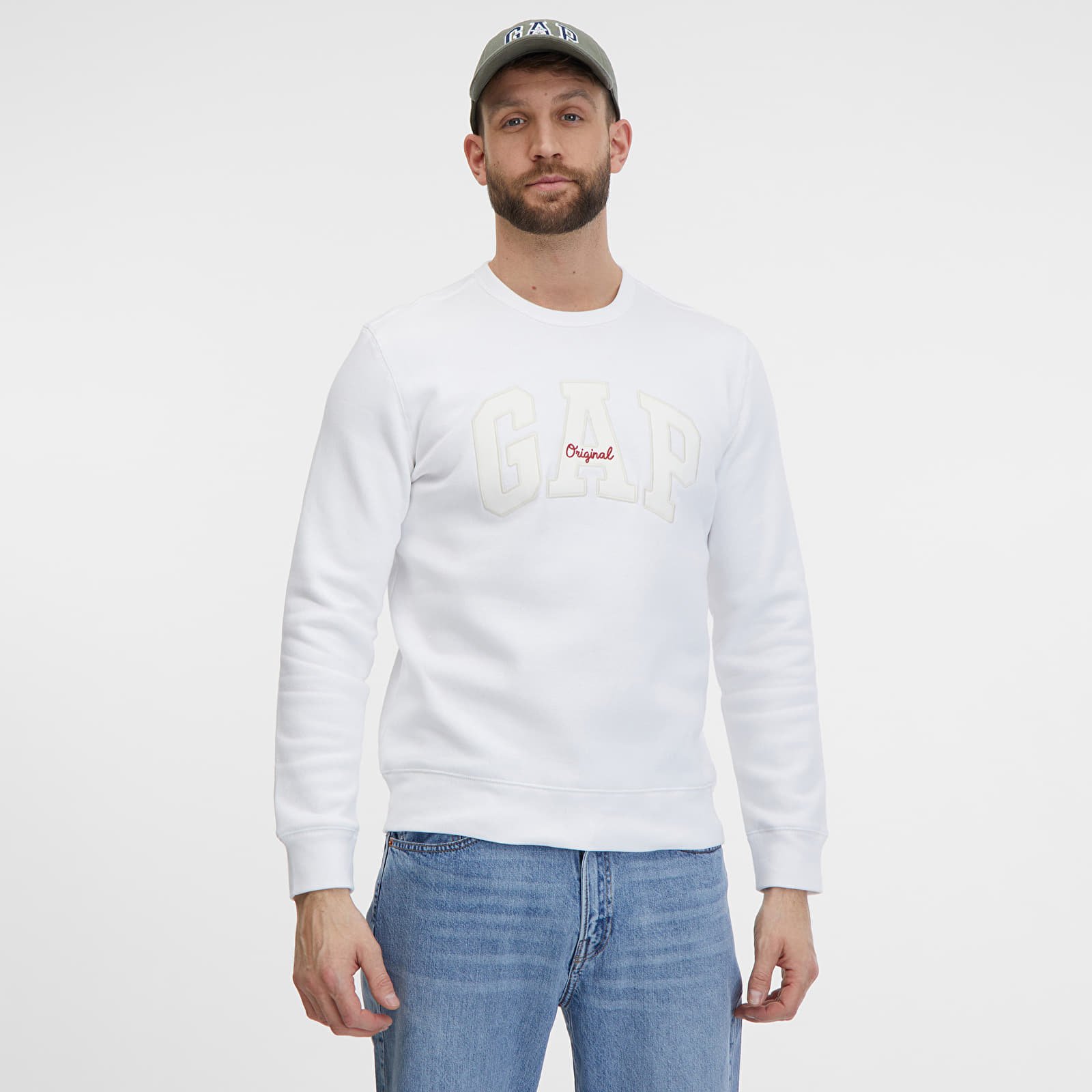 Hettegensere og sweatshirts GAP Crewneck Logo Sweatshirt White000
