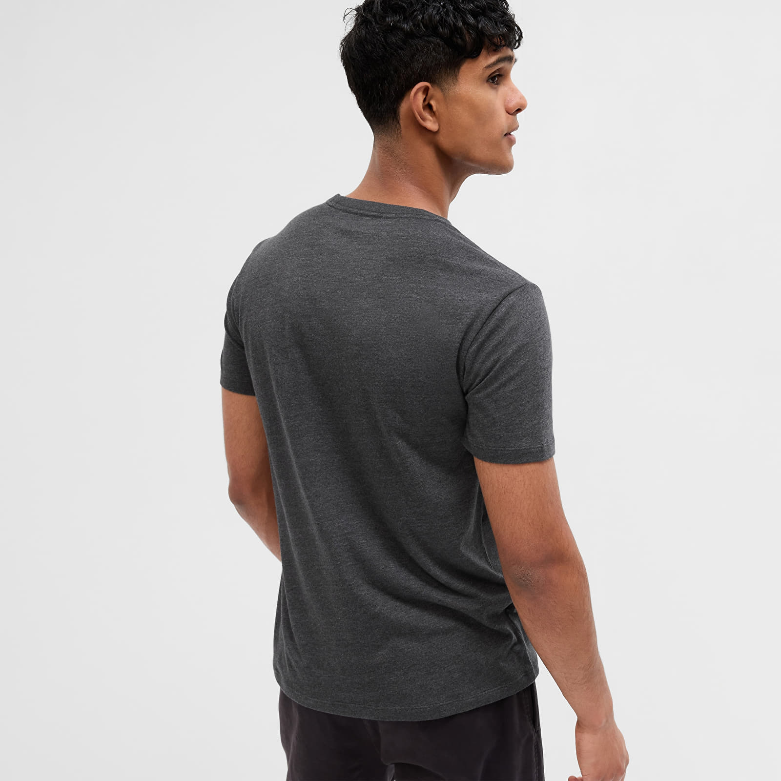 T-krekli GAP Micro Logo Crew Neck Tee Charcoal Grey