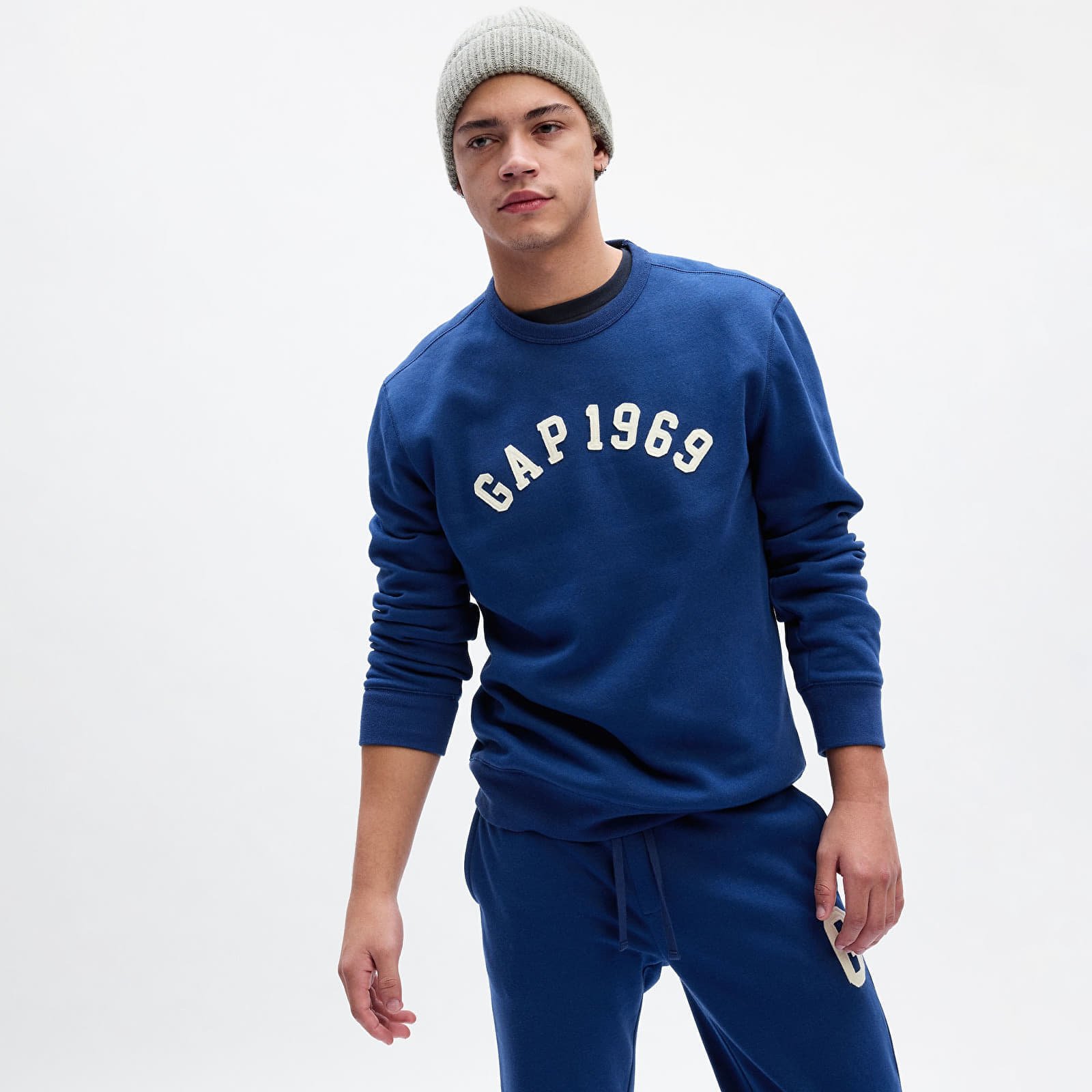 Hanorac GAP Crewneck Logo Sweatshirt Pangea Blue