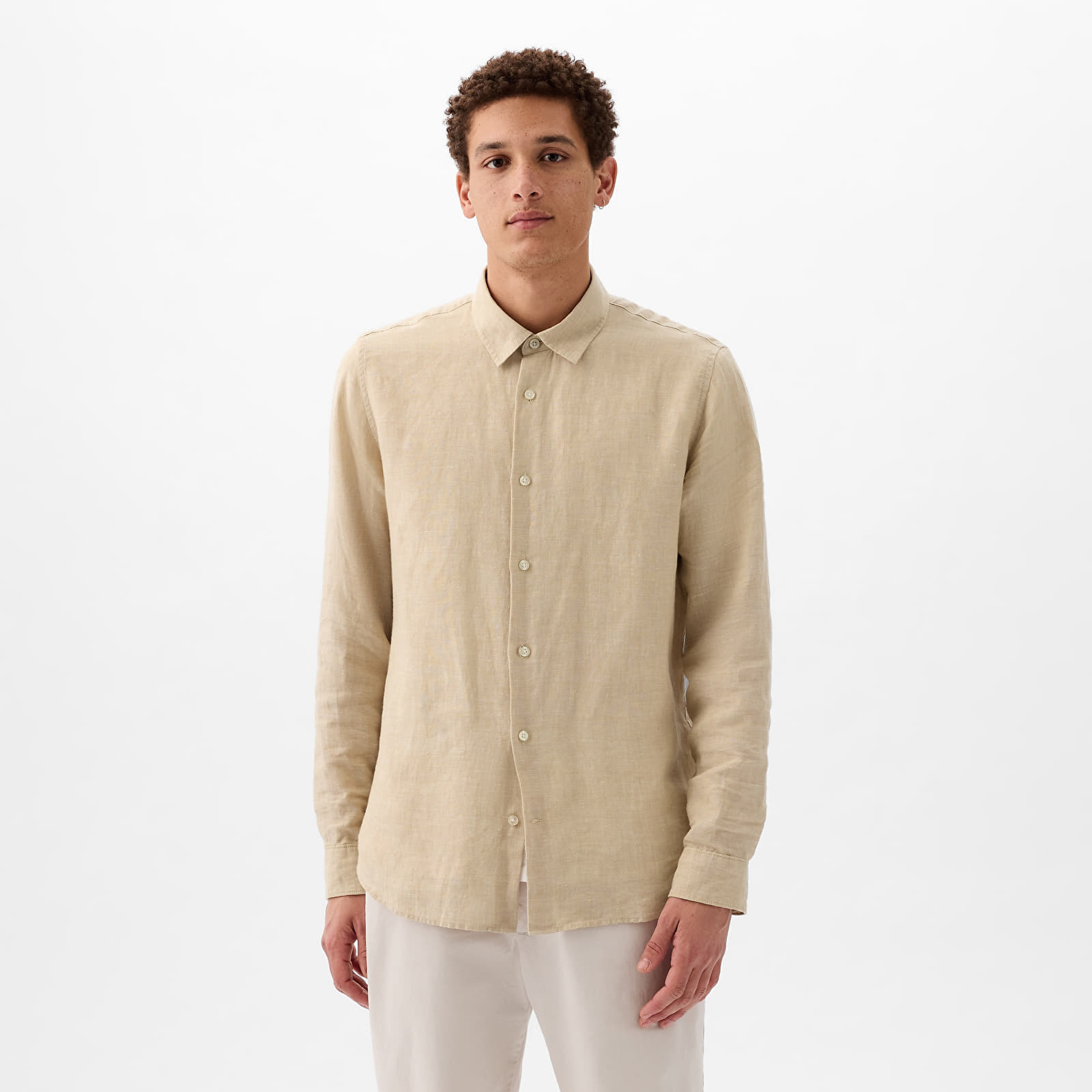 Chemise GAP Longsleeve Linen Shirt Oatmeal Heather B2297 L