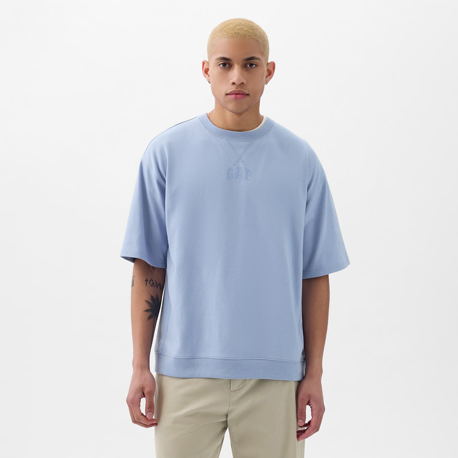 T-Shirts GAP Micro Logo Tee Distant Blue | Queens 