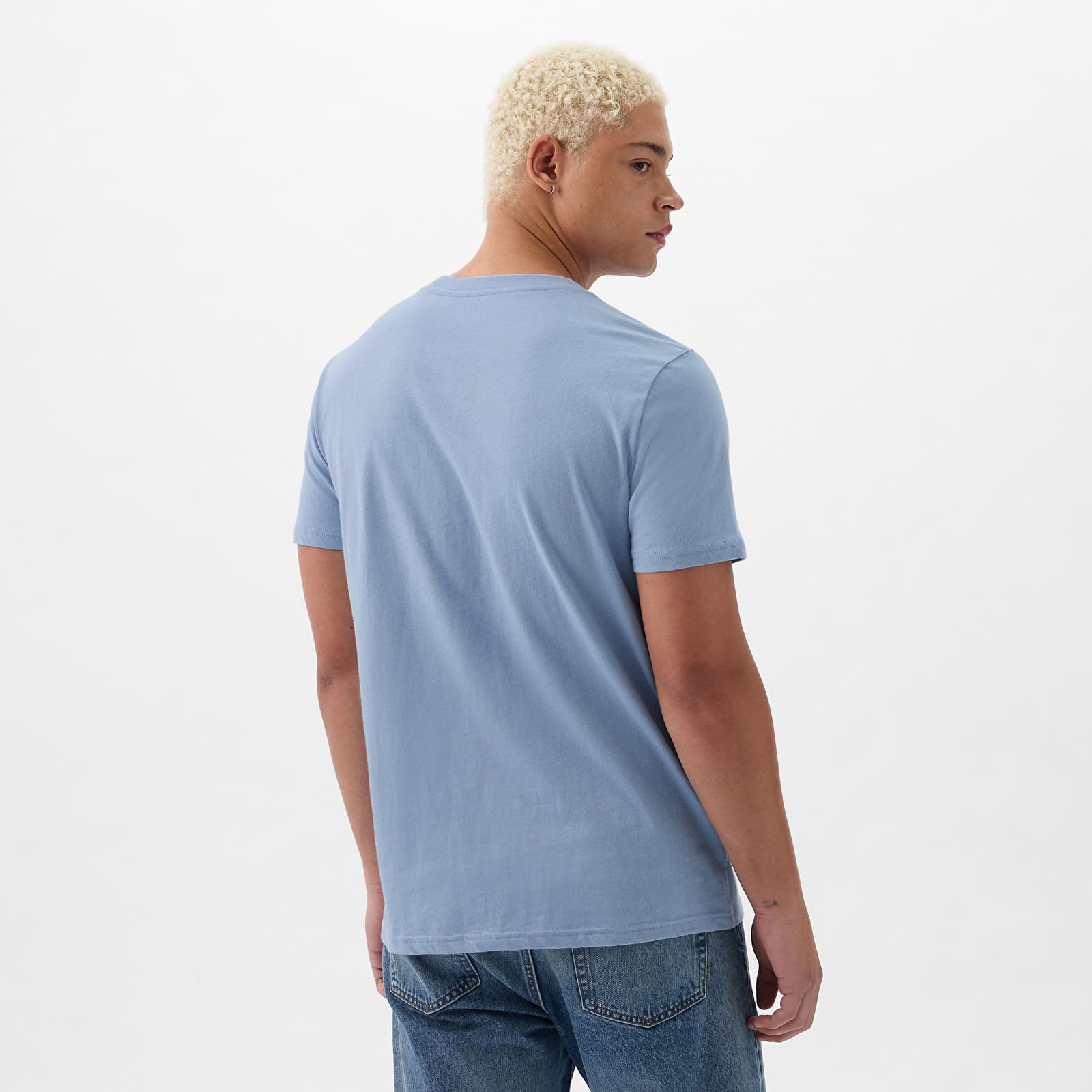 Majice T-shirt GAP Pocket Micro Logo Tee Distant Blue