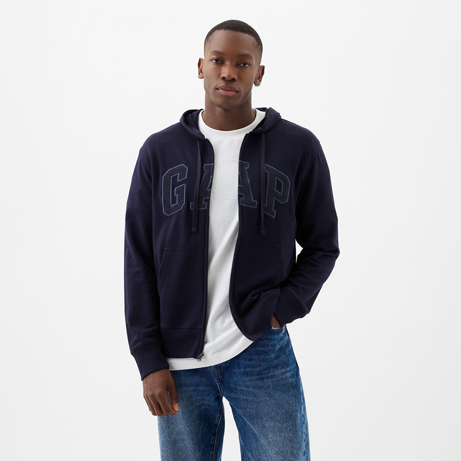 Gap Mens Navy Zip Up Hoodie Hoodies And Sweatshirts GAP