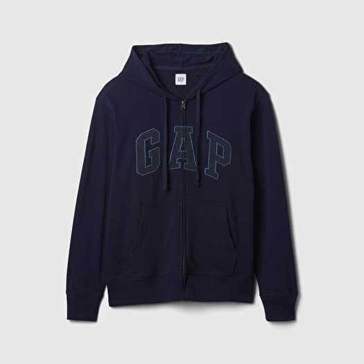 Sweatshirts GAP French Terry Fullzip Logo Hoodie Tapestry Navy Queens