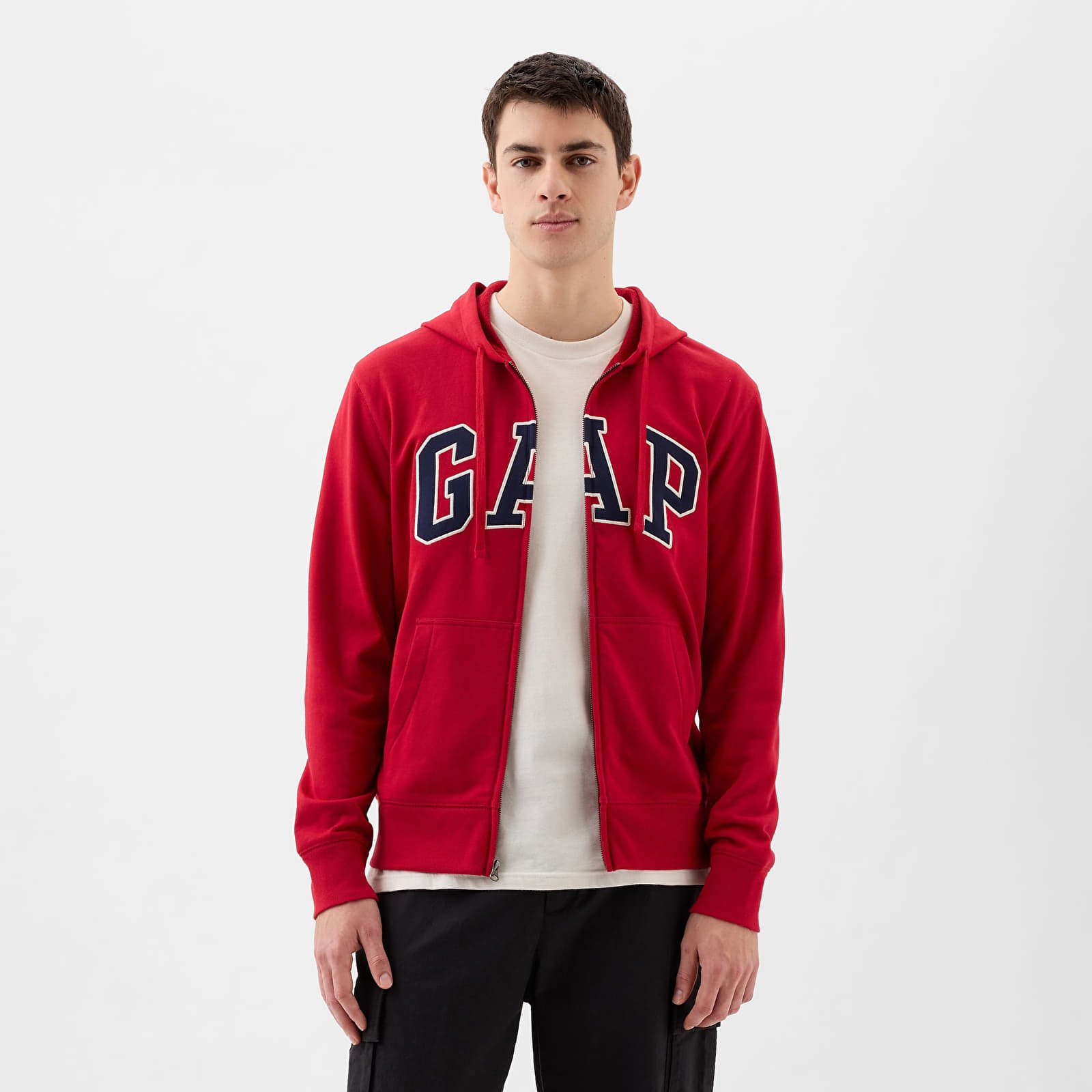 Hoodies and sweatshirts  GAP French Terry Fullzip Logo Hoodie Lasalle Red