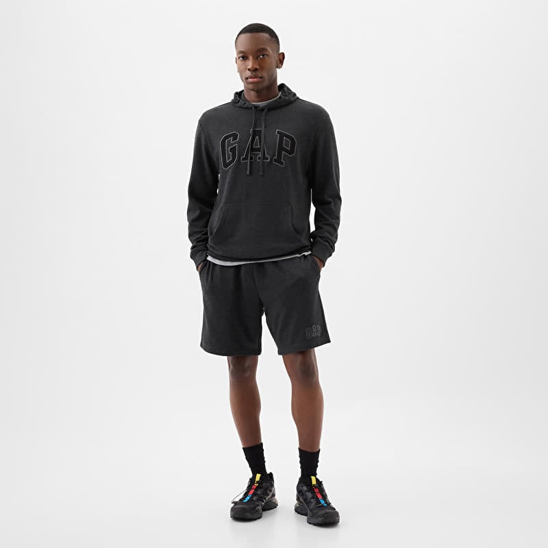 Szorty GAP French Terry Logo Shorts B85 Charcoal Heather Grey