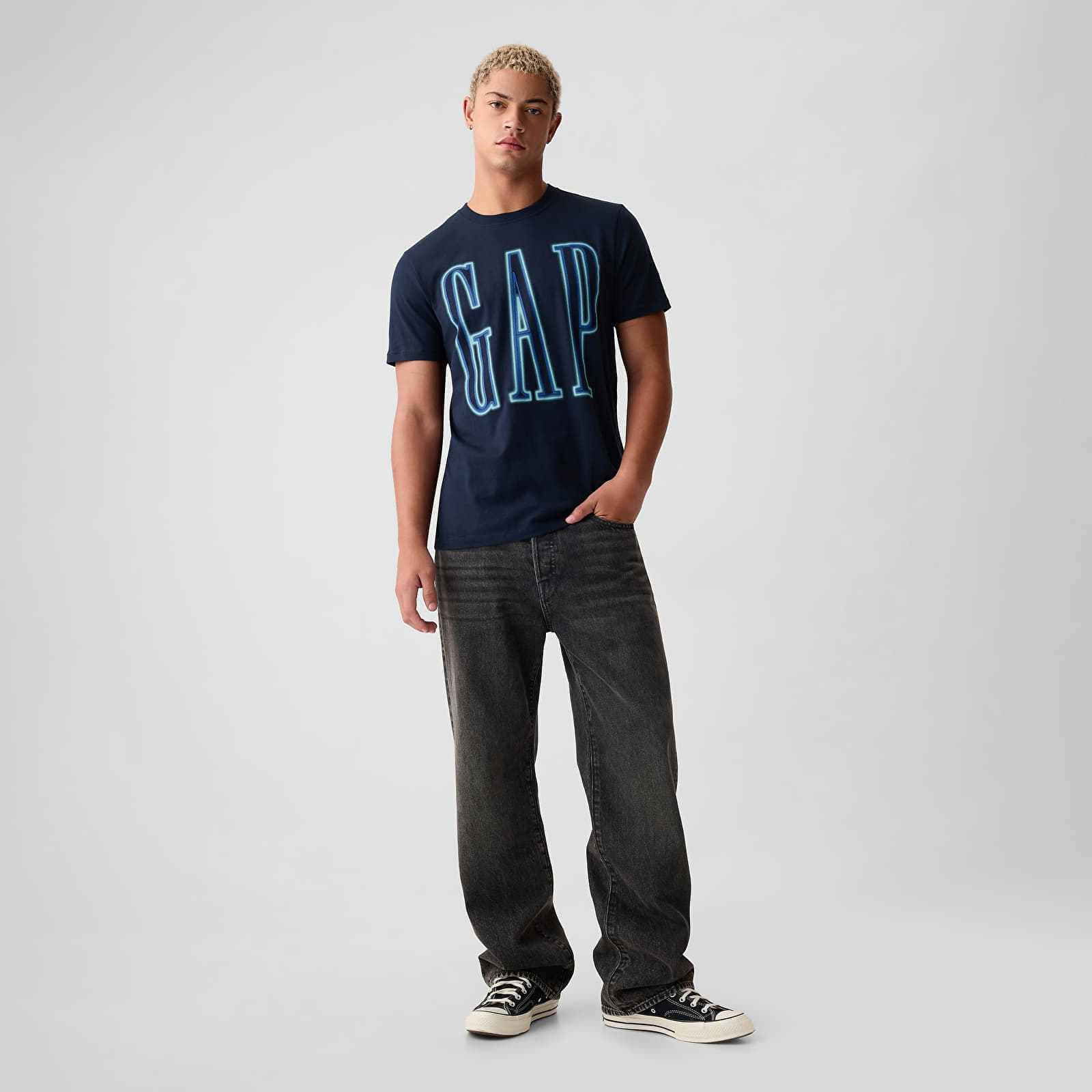 T-shirt GAP Neon Logo Tee Tapestry Navy M