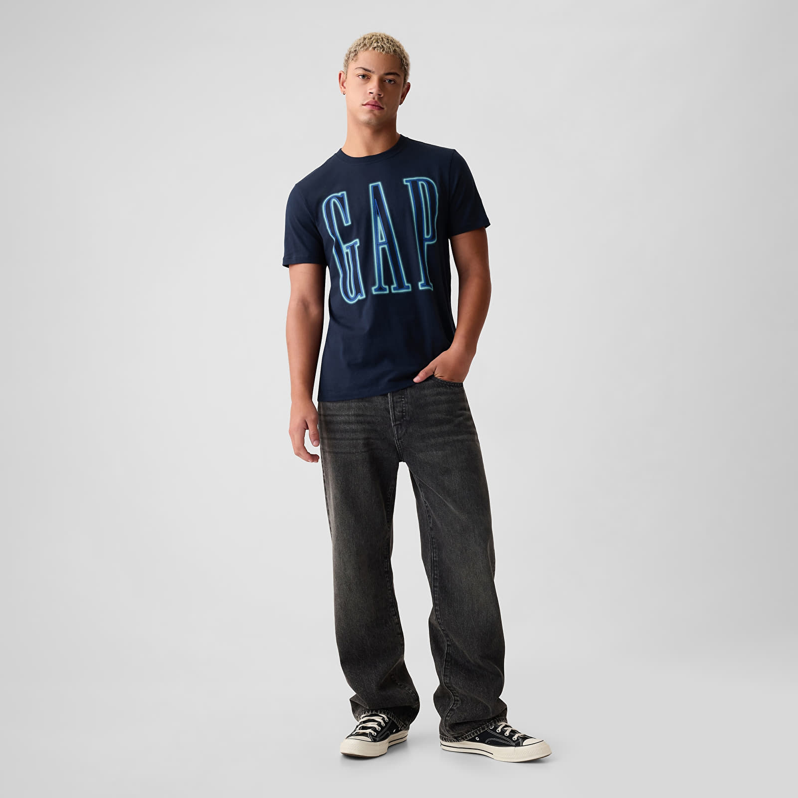 Camisetas GAP Neon Logo Tee Tapestry Navy