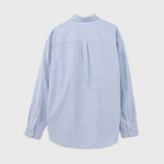 Cămașă GAP Longsleeve Standard-Fit Oxford Logo Shirt Light Blue