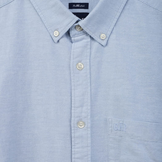 Shirts GAP Longsleeve Standard-Fit Oxford Logo Shirt Light Blue