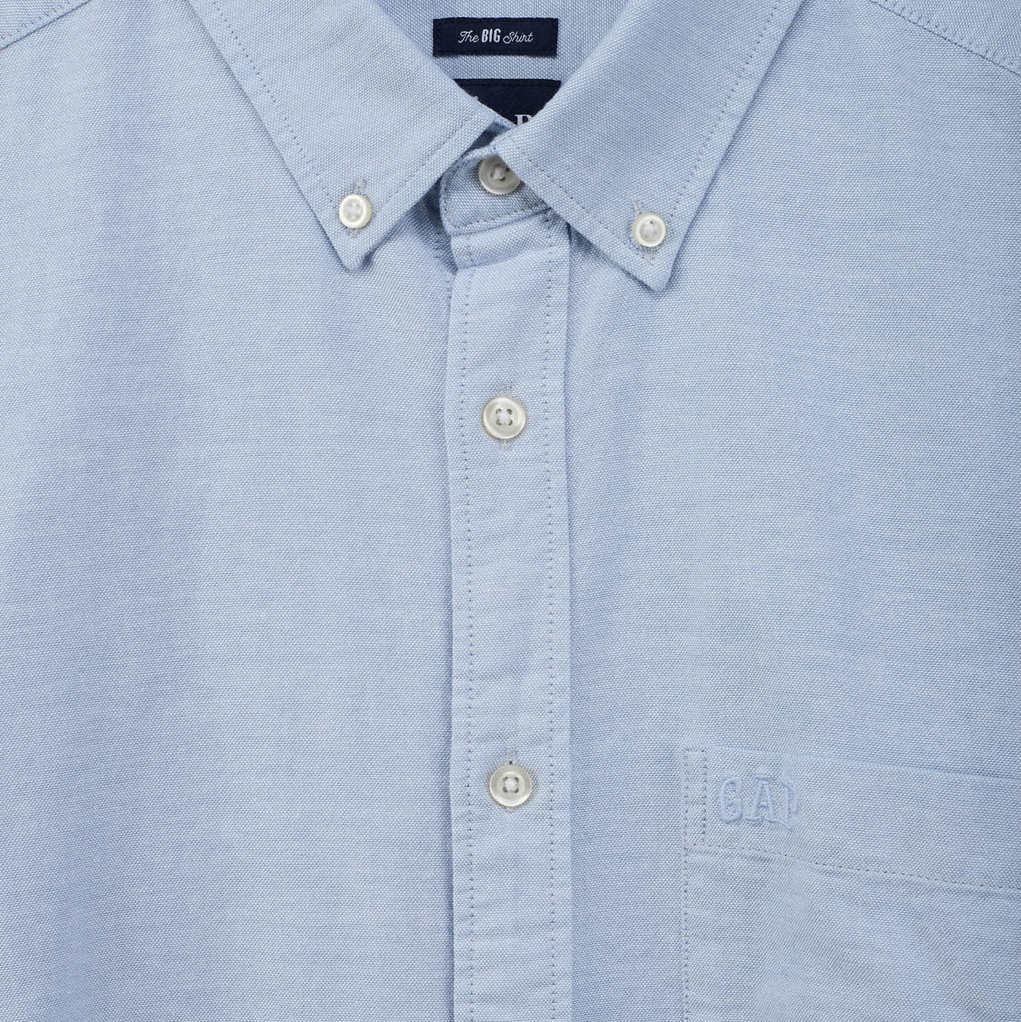 Overhemden GAP Longsleeve Standard-Fit Oxford Logo Shirt Light Blue