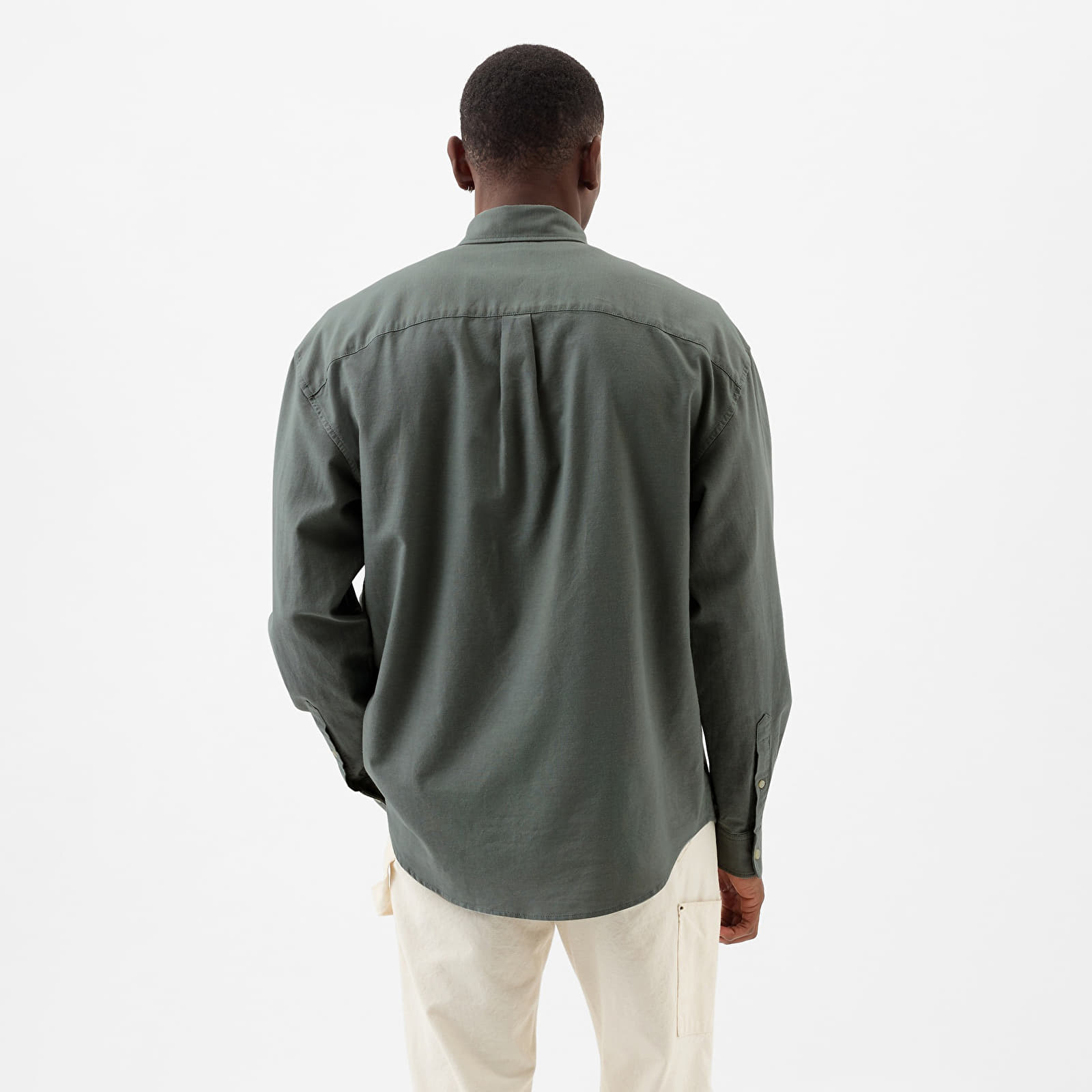 Overhemden GAP Longsleeve Standard-Fit Oxford Logo Shirt Laurel Wreath Green 17-6