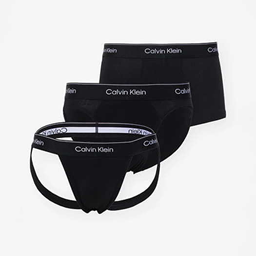 Boxer shorts Calvin Klein Cotton Stretch Low Rise Jock Strap 3 Pack Black Queens