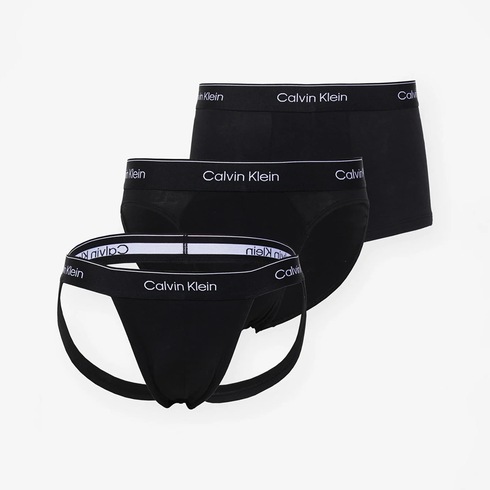 Boxer shorts Calvin Klein Cotton Stretch Low Rise Jock Strap 3 Pack Black Queens
