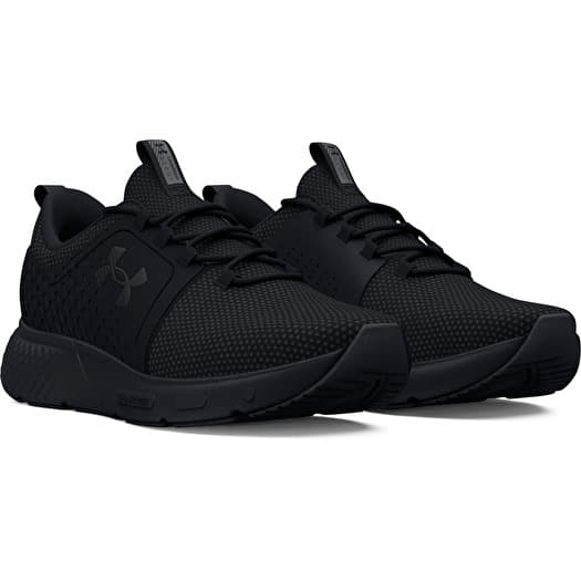 Solid black under armour shoes best sale
