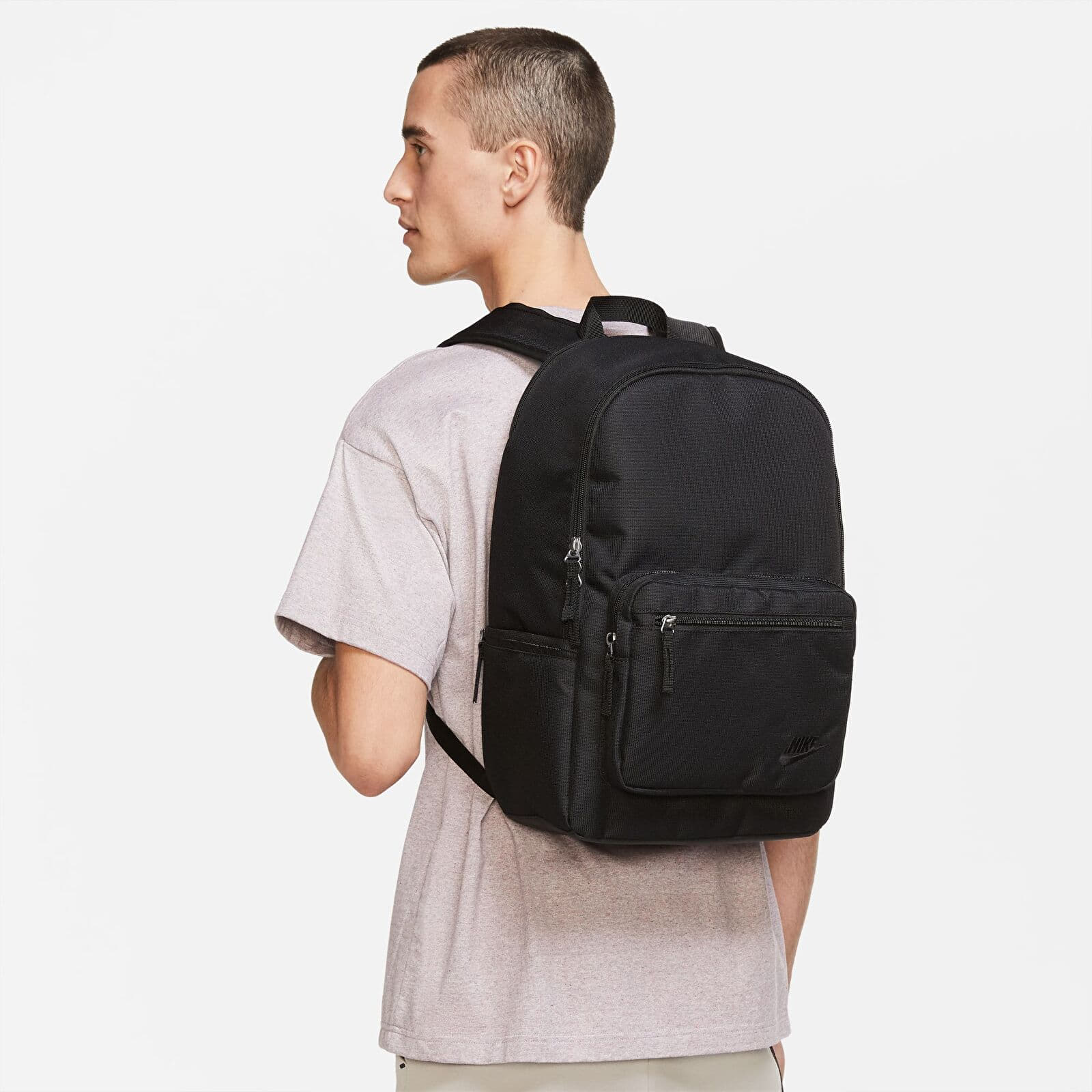 Men s Backpacks Nike Heritage Eugene Backpack Black Black Black Queens