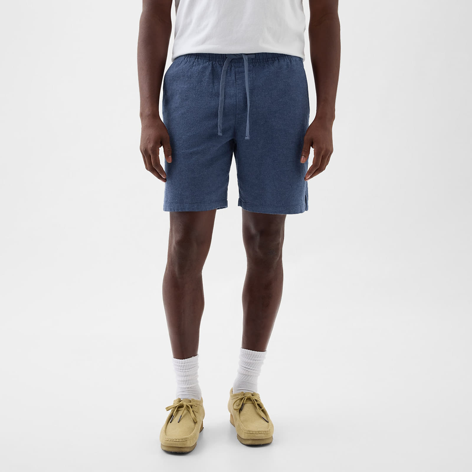Kratke hlače GAP 8 Inch Linen Cotton Easy Shorts Bainbridge Blue