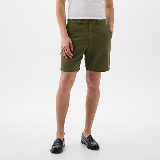 Βερμούδες GAP Linen Fixed Waist Short Army Jacket Green