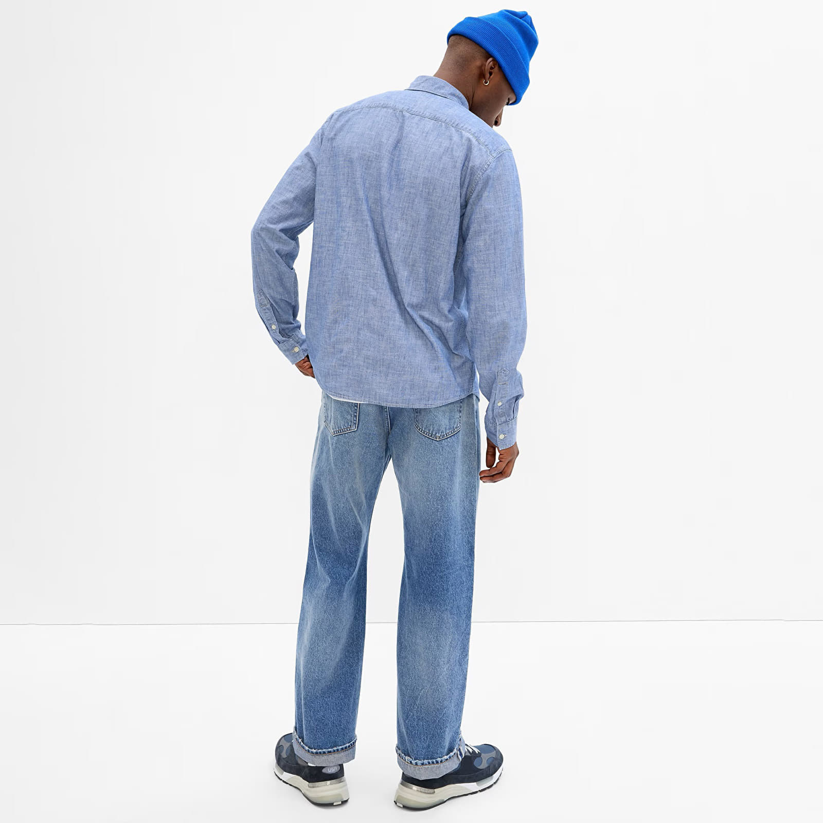Camisas GAP Chambray Shirt Dark Wash