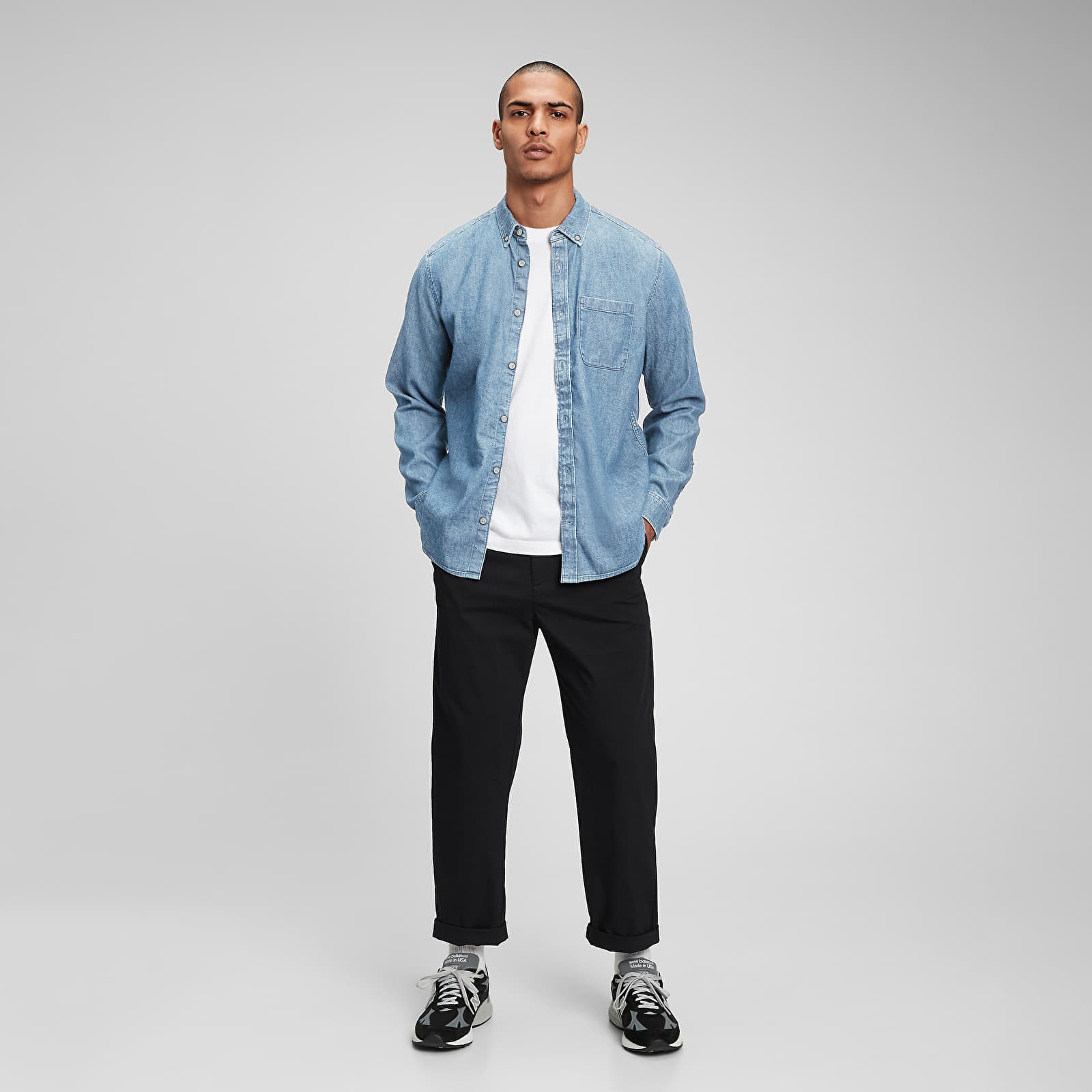 Shirts GAP Longsleeve Pocket Denim Shirt Light Indigo 6