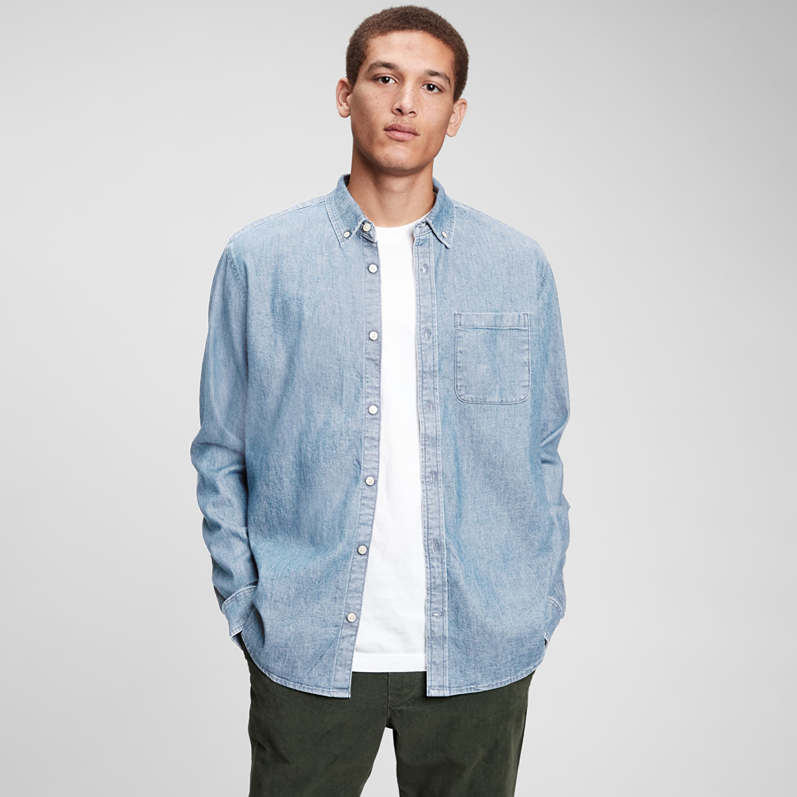 Shirts GAP Longsleeve Pocket Denim Shirt Light Indigo 6