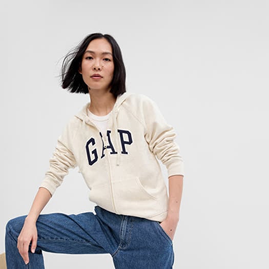 Sweatshirt GAP Fullzip Logo Hoodie Oatmeal Heather