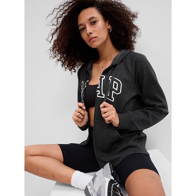 GAP Fullzip Logo Hoodie Charcoal Heather