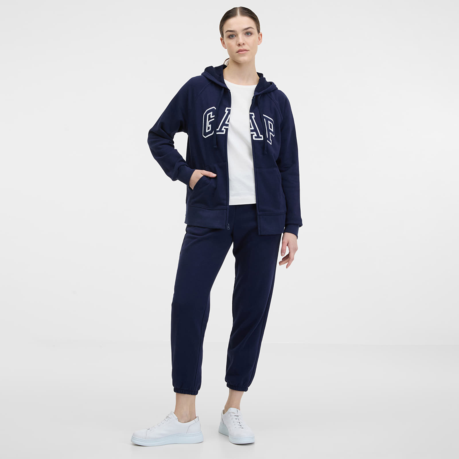 Hettegensere og sweatshirts GAP Fullzip Logo Hoodie Navy Uniform