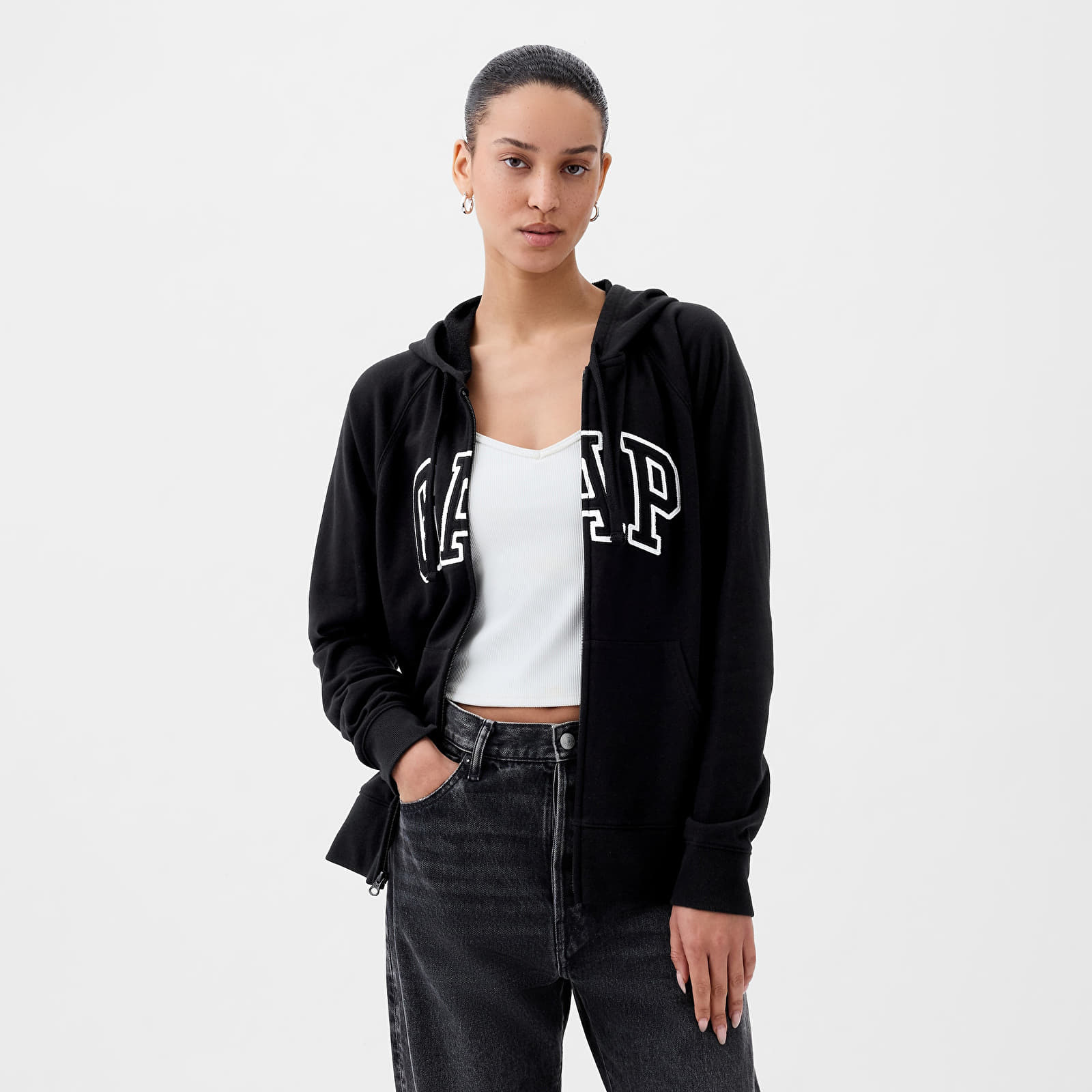 Hoodies and sweatshirts  GAP Fullzip Logo Hoodie True Black V2