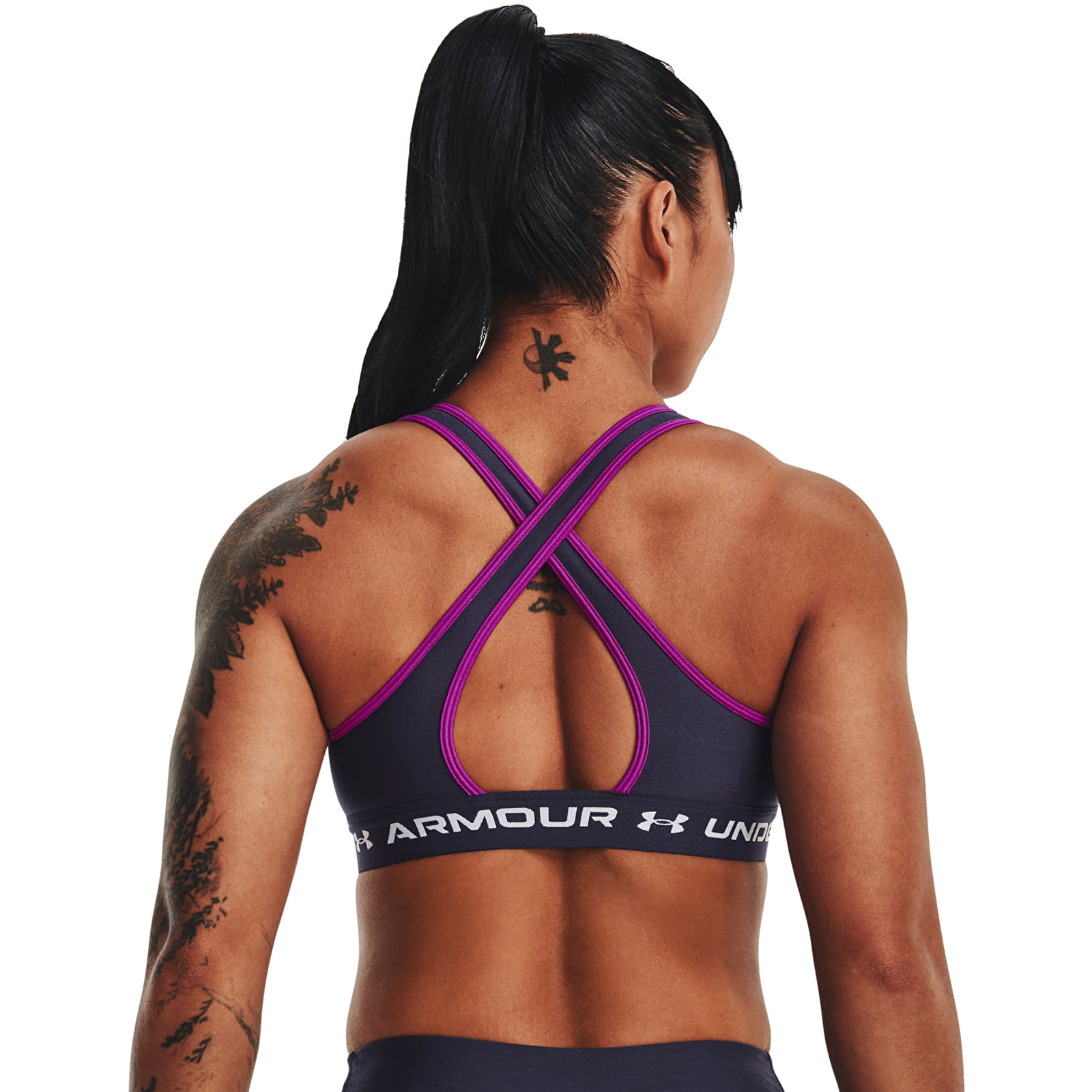Sujetadores Under Armour Crossback Mid Bra Tempered Steel