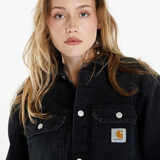 Jackets Carhartt WIP Harvey Shirt Jac UNISEX Black Dark Used Wash Queens