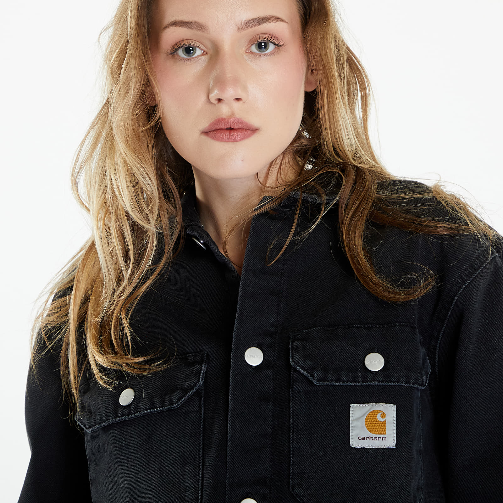 Μπουφάν Carhartt WIP Harvey Shirt Jac UNISEX Black Dark Used Wash
