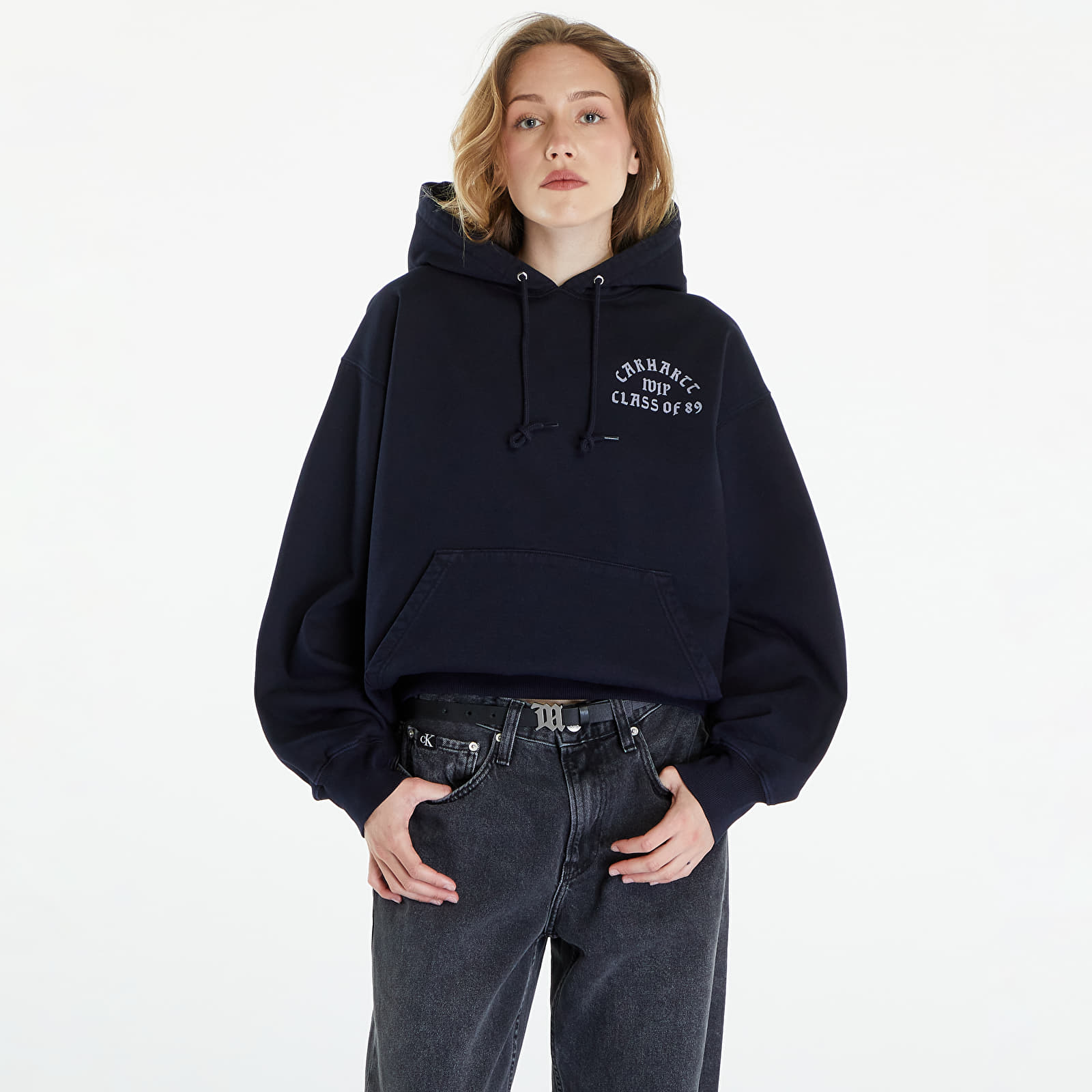 Hoodies and sweatshirts  Carhartt WIP Hooded Class of 89 Sweat UNISEX Dark Navy/ White Garment Dyed