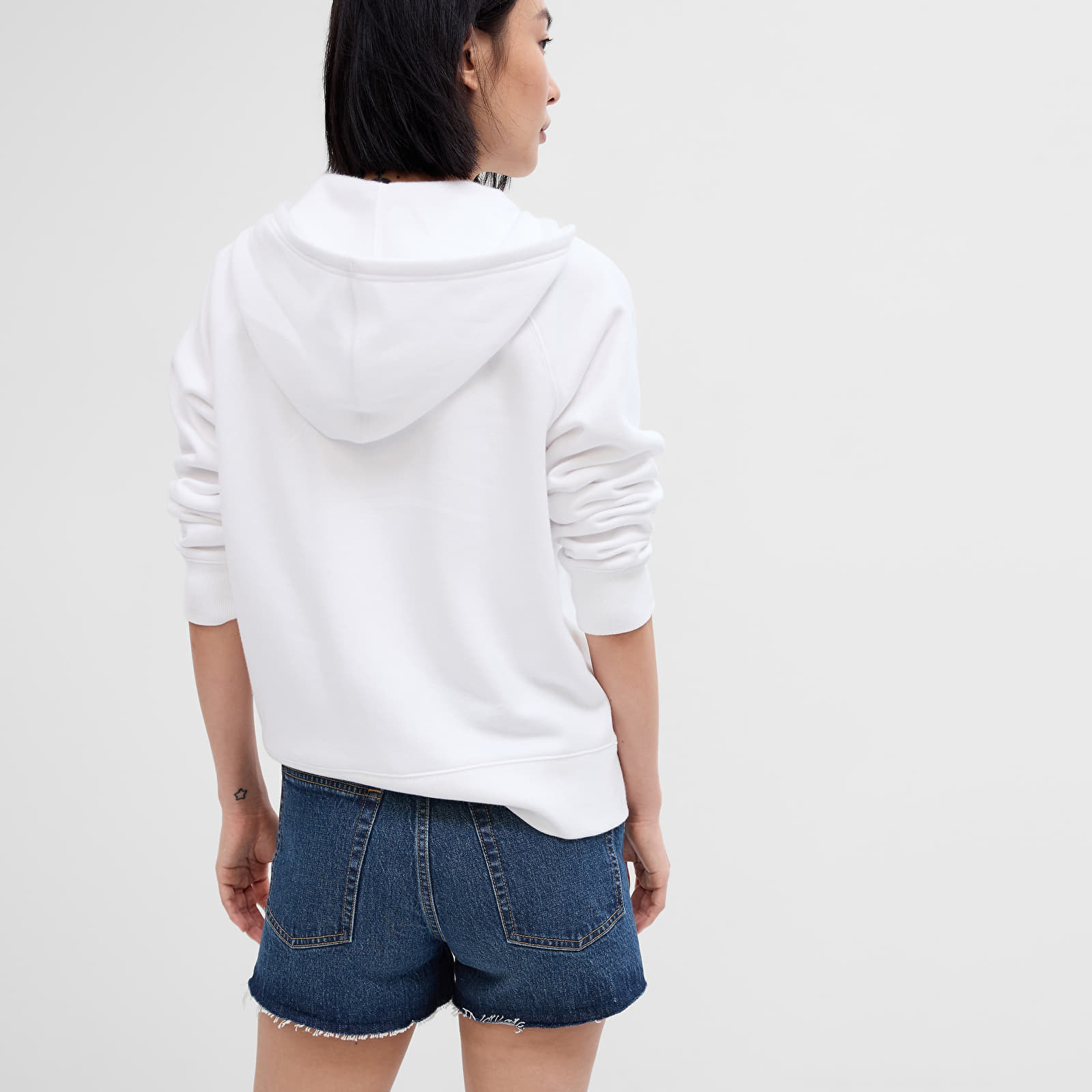 Sweatshirts GAP Fullzip Logo Hoodie Optic White