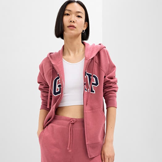 Sweatshirt GAP Fullzip Logo Hoodie Dry Rose