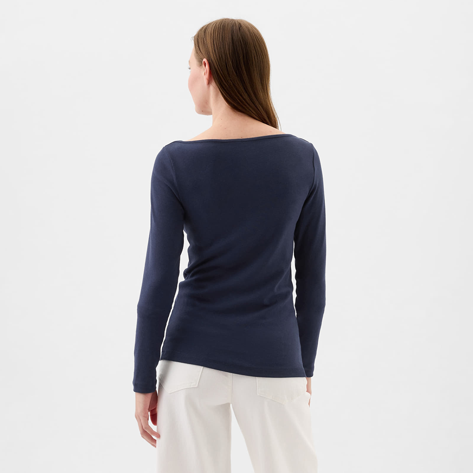 T-särgid GAP Longsleeve Modal Bateau T-Shirt Navy Uniform