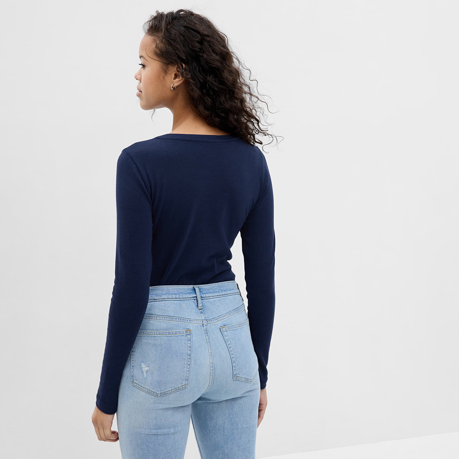 Camisetas GAP Longsleeve Crewneck Modal Tee Navy Uniform
