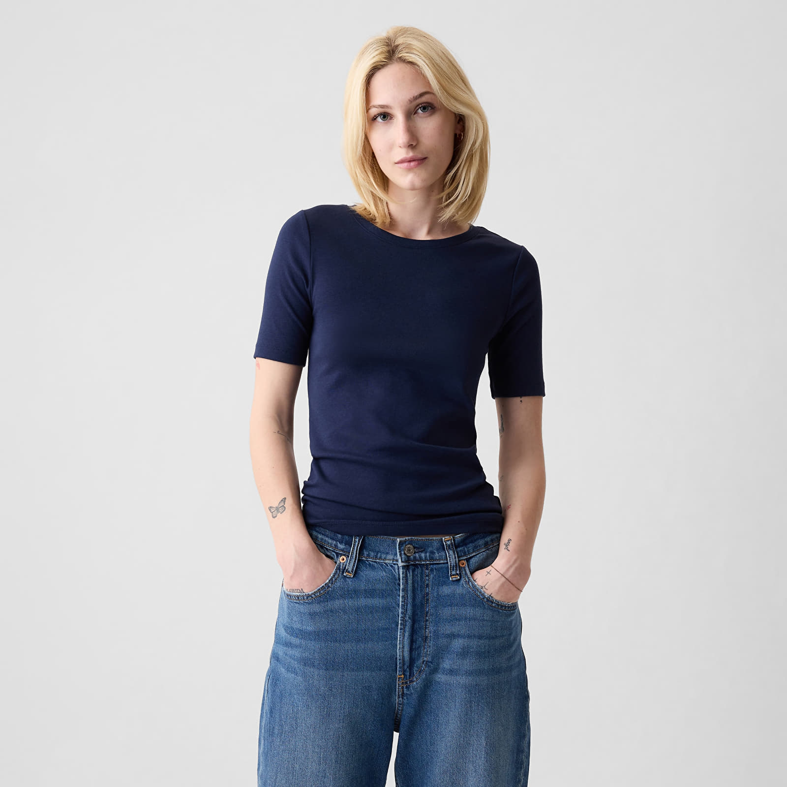 T-särgid GAP Modern Crewneck T-Shirt Navy Uniform