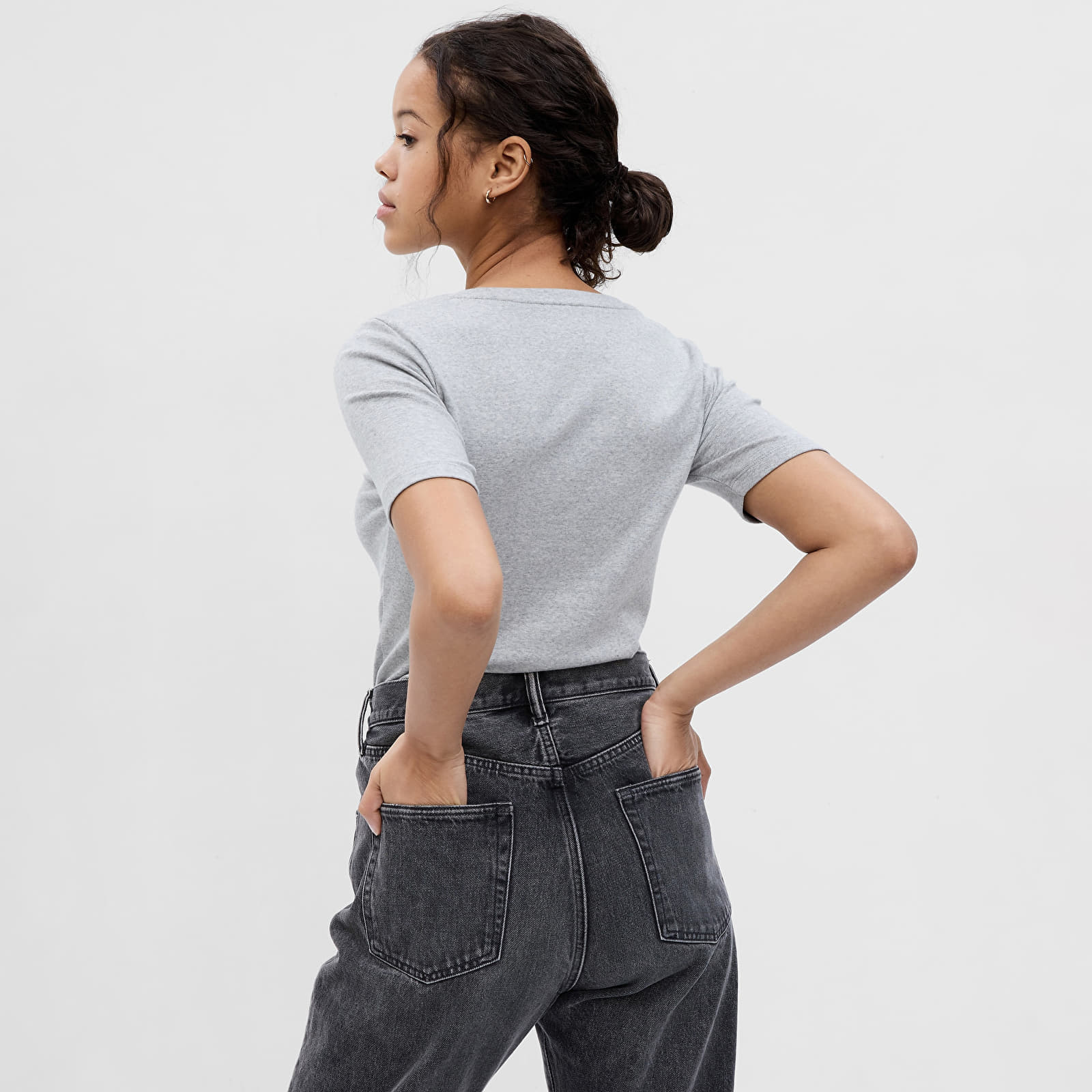 Tops GAP Longsleeve Crewneck Modal Top Grey