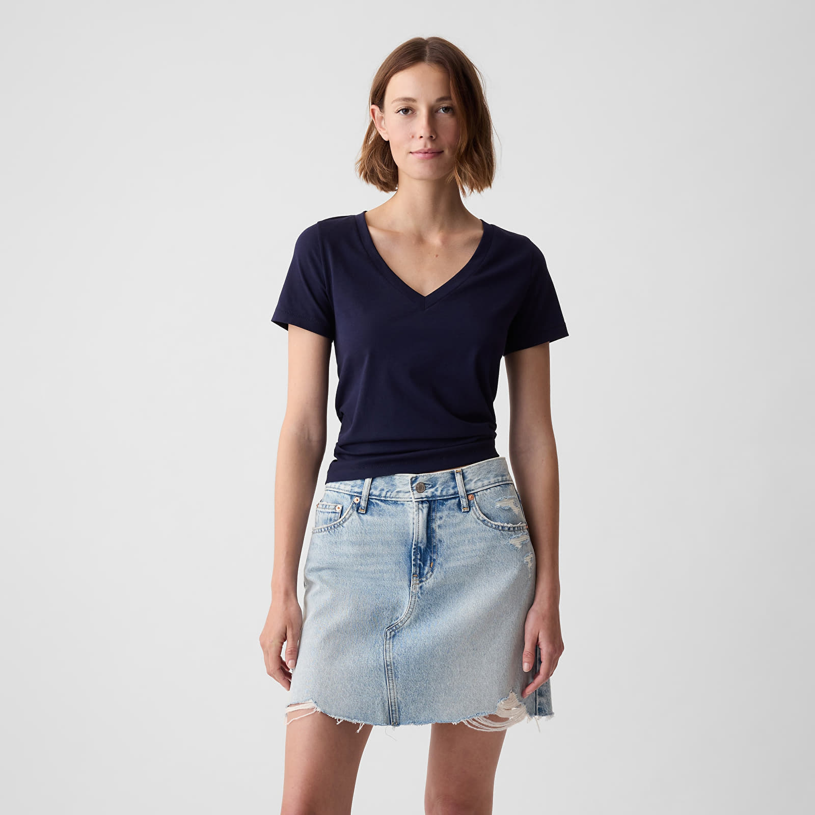 T-shirts GAP Basic V-Neck Tee Navy Uniform