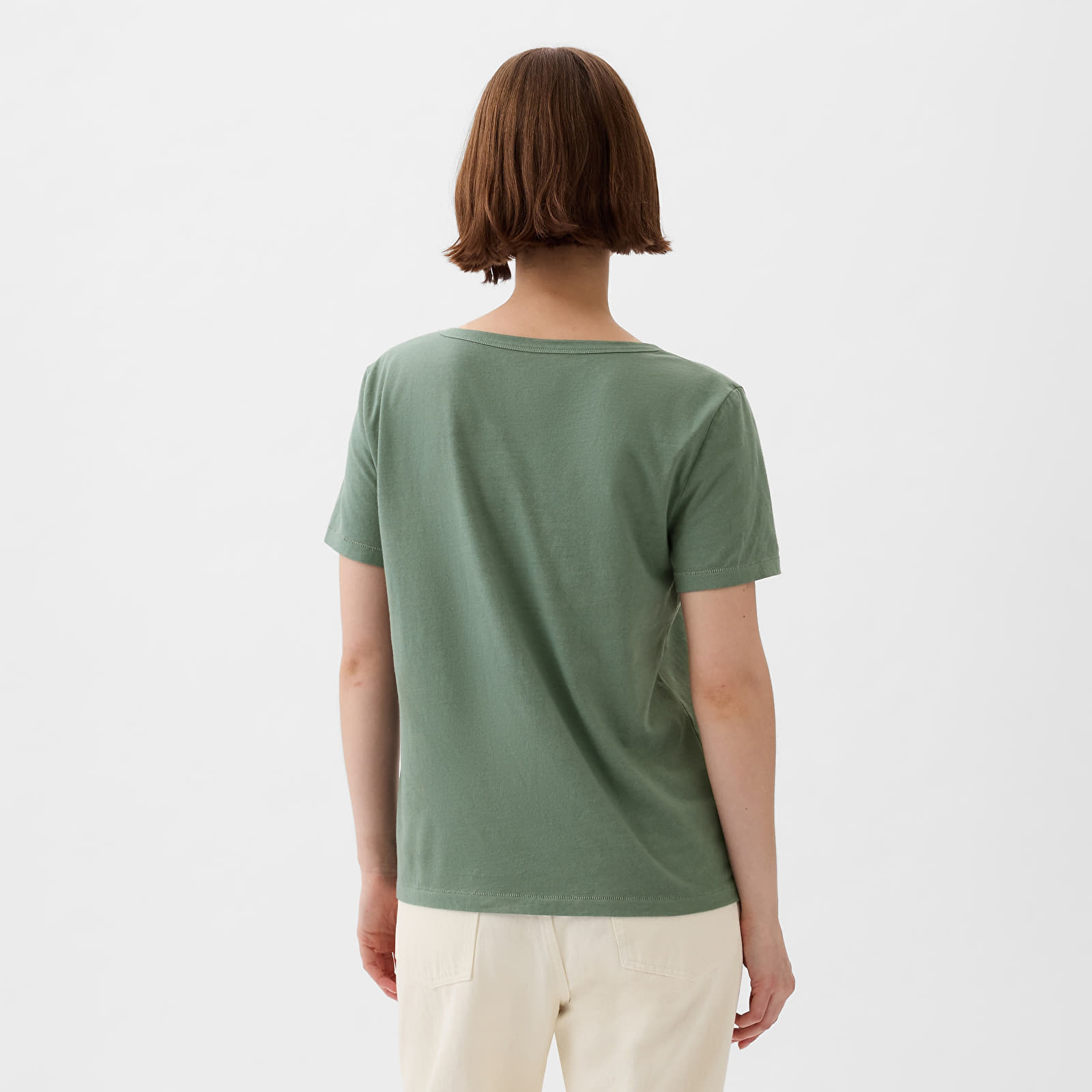 T-shirts GAP V-Neck Tee Laurel Wreath Green 17-6