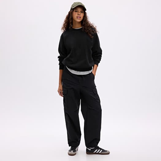 Hanorac GAP Raglan Pullover Crewneck Logo Sweatshirt Black 1