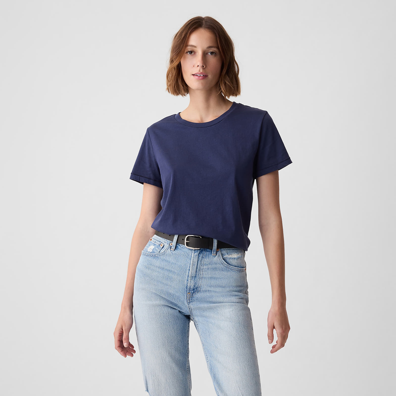 T-shirts GAP Basic Crewneck Tee Navy Uniform