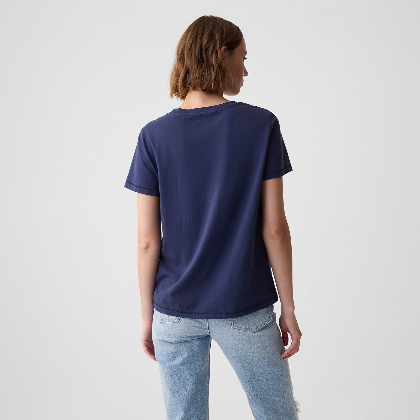 T-shirts GAP Basic Crewneck Tee Navy Uniform