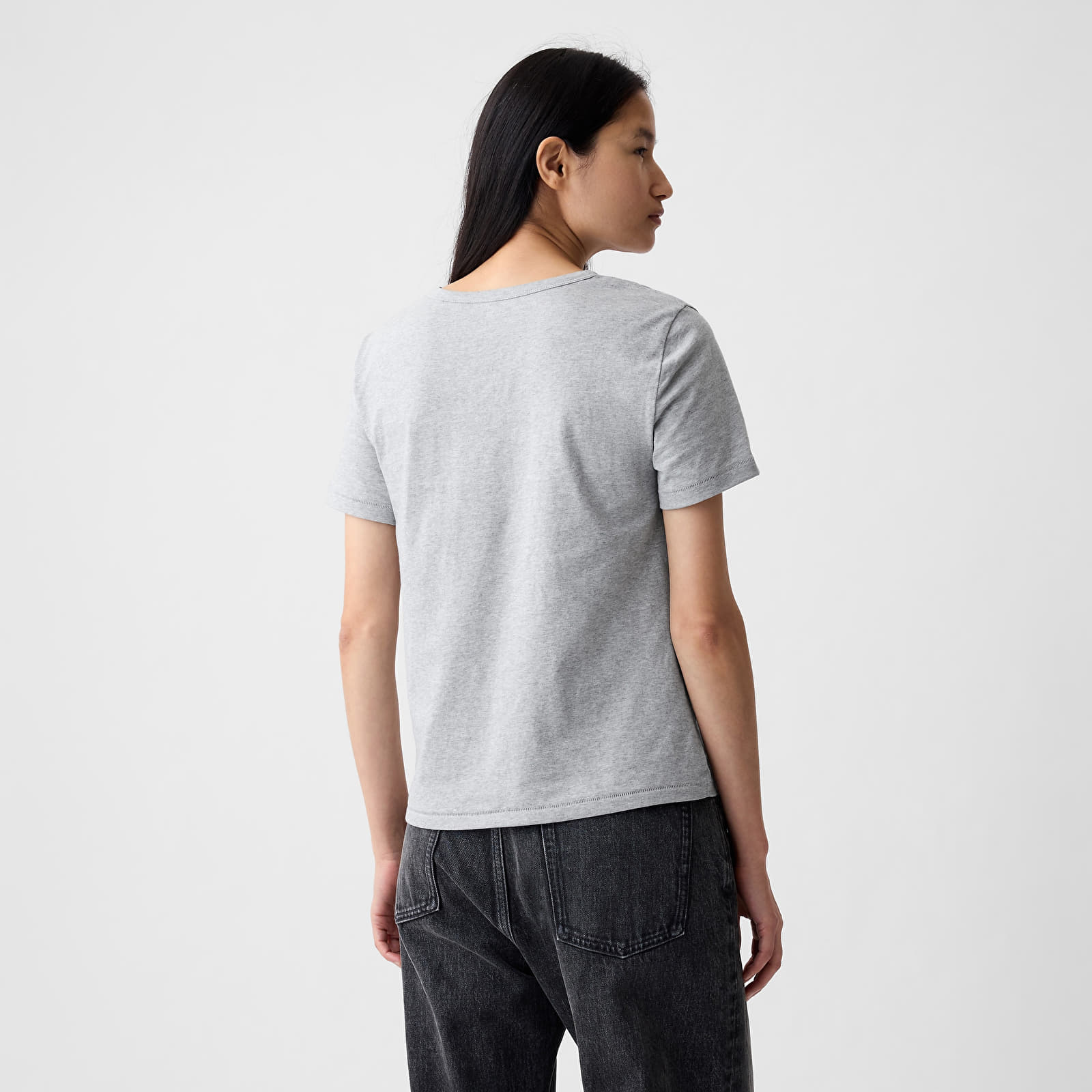 Tricouri GAP Basic Tee Heather Grey