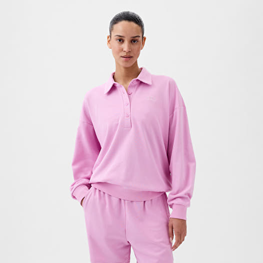 Pink polo sweatshirt top