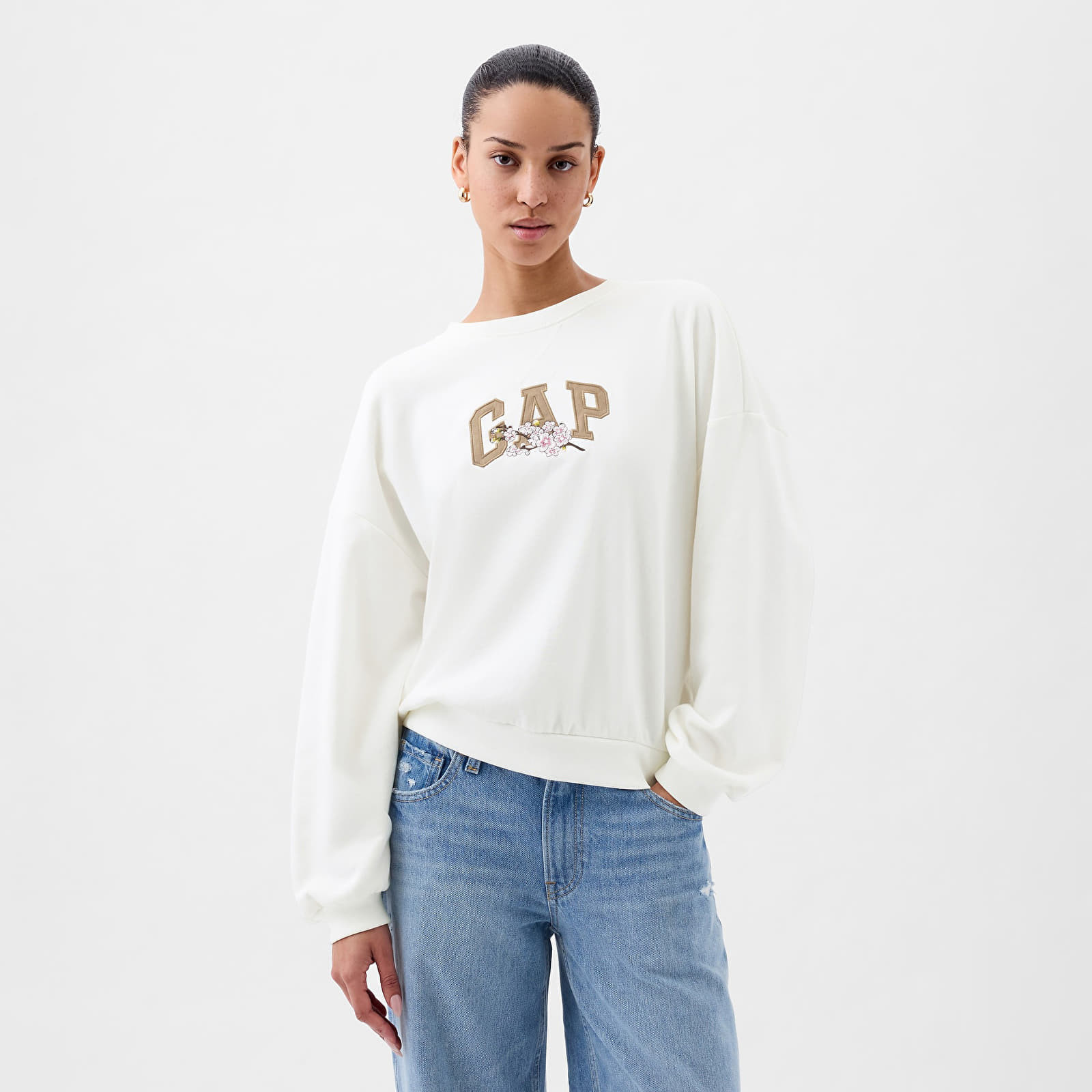 Hoodies and sweatshirts GAP Logo Cherry Blossom Sweatshirt New Off White Queens