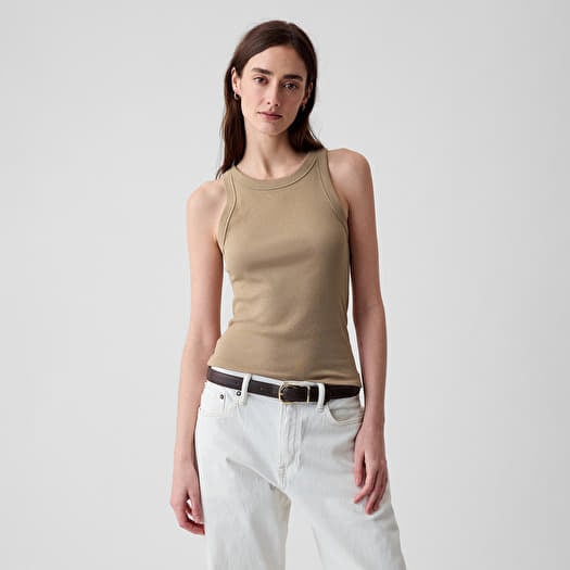 GAP Modal Rib Halter Iconic Khaki