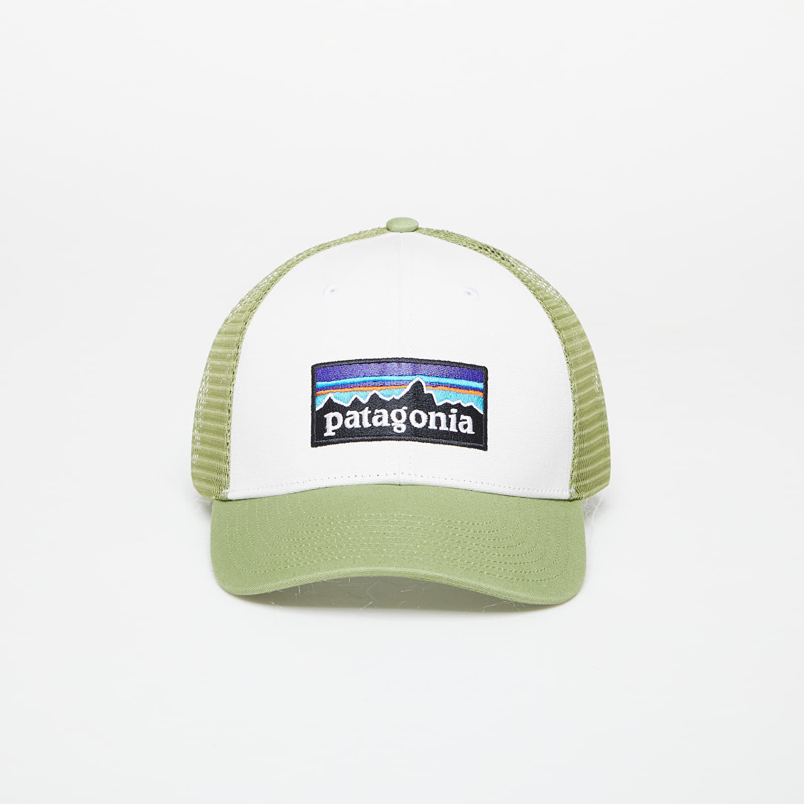 Patagonia P-6 Logo LoPro Trucker Hat White/ Buckhorn Green