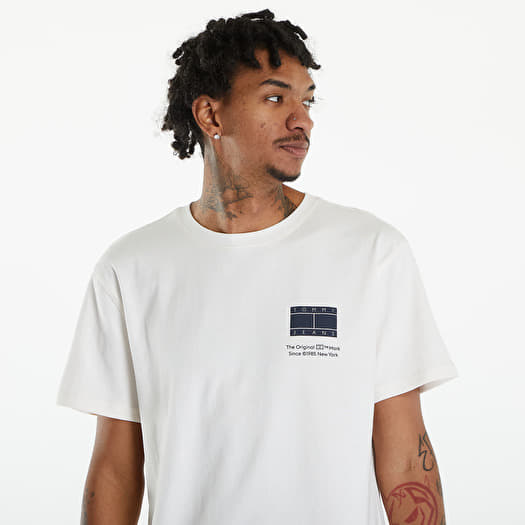 Camisetas Tommy Jeans Printed Flag Logo T Shirt Ancient White Queens